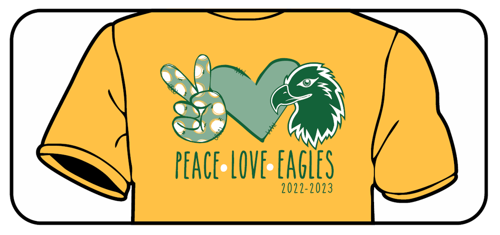 MVI new t-shirt design peace love eagles